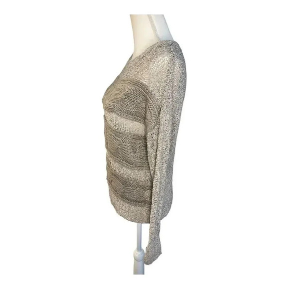 Gianni Bini Women’s Small Gray Semi-Sheer Long Sleeved Sweater - Picture 2 of 4